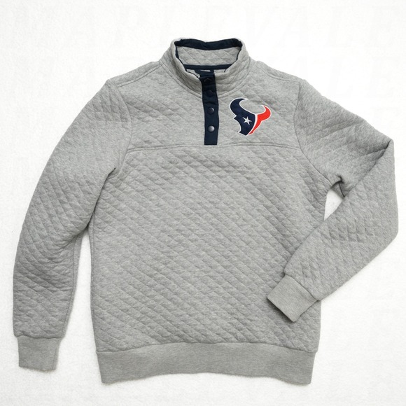 NFL Team Apparel Tops - NFL Houston Texans Sweatshirt Women's Sz M Grey NFL Team Quilted Quarter Snap